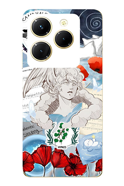 FLAMENKO حافظة هاتف شفافة متوافقة مع هاتف Infinix Hot 40i من نوع Hypnos منقوش