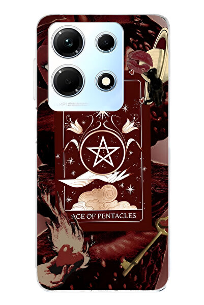 FLAMENKO حافظة هاتف شفافة متوافقة مع إنفينيكس نوت منقوش تاروت كارد 30