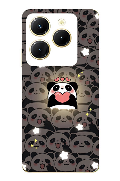 FLAMENKO حافظة هاتف شفافة لطيفة متوافقة مع هاتف Infinix Hot 40i من نوع Panda ...