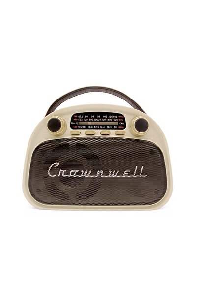 crownwel Taşınabilir Bluetooth Retro Radyo Arizona Serisi Krem