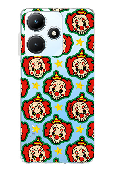 FLAMENKO حافظة هاتف شفافة متوافقة مع Infinix Hot 30i Clown منقوش