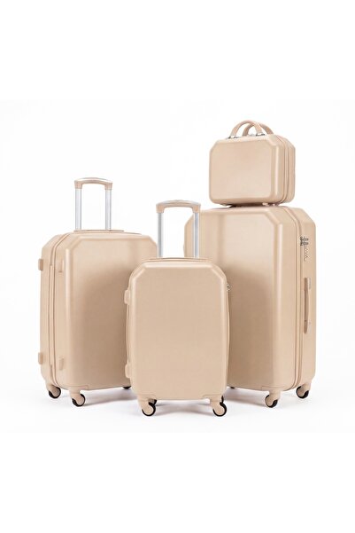 ASFAR 4 PCS ABS Travel Luggage Set 14-20-24-28 Inch Suitcase Spinner Wheels T...