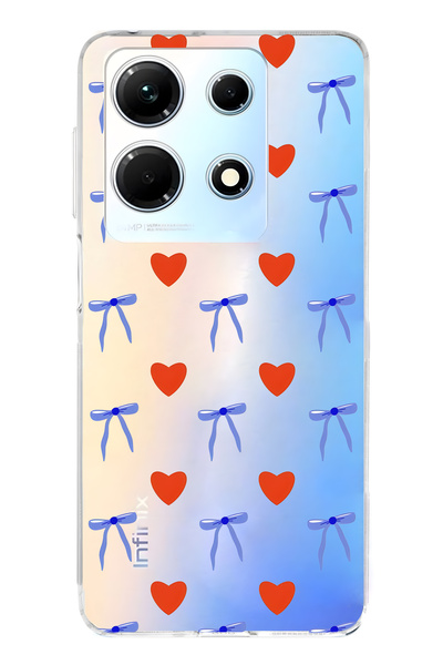 FLAMENKO حافظة هاتف شفافة متوافقة مع هاتف Infinix Note 30 من Heart and Ribbon...
