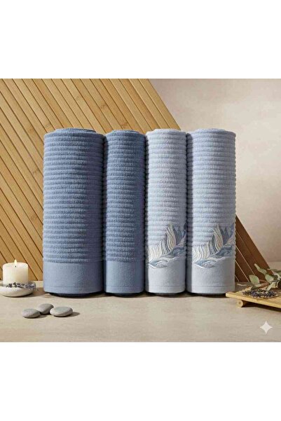 Özdilek Feather Dark Blue-Blue Best Set (Set pentru hamam)