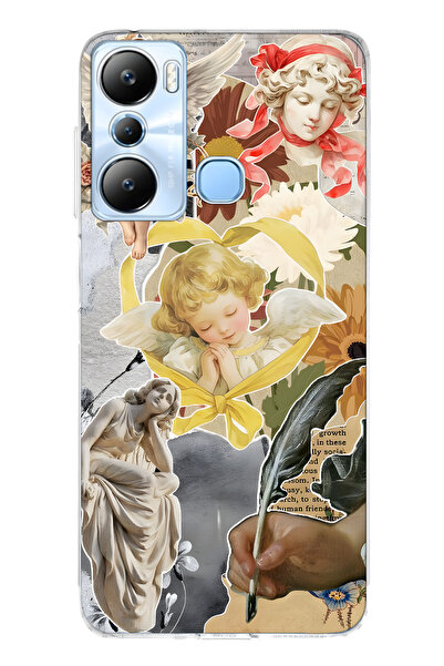 FLAMENKO حافظة هاتف شفافة متوافقة مع هاتف Infinix Hot 20i من نوع Angels and S...