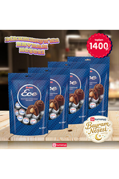 Ülker ECE Define İkramlık Bütün Fındıklı Sütlü Çikolata - 350 gram - 4 Adet D...