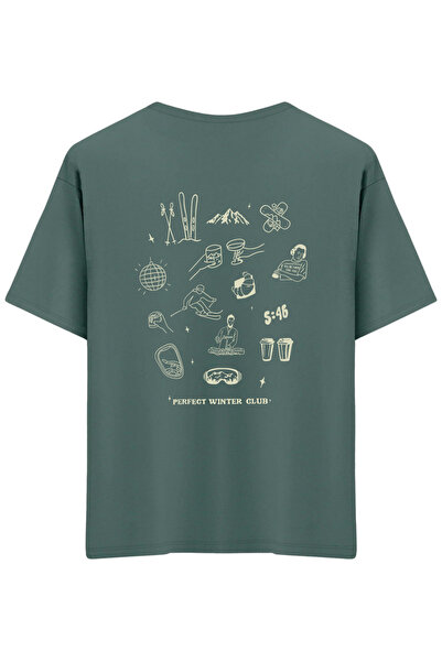 BetterThanCo Winter Club Printed Crew Neck Oversized T-Shirt