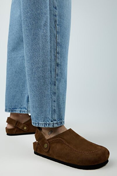 Manijero Yalena Women's Genuine Leather Flat Back Strap Sabo Taba Sandals