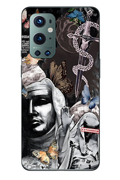 FLAMENKO حافظة هاتف شفافة متوافقة مع هاتف ون بلس 9 برو جوثيك بترفلاي منقوش