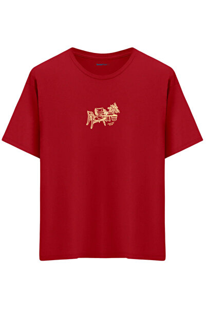 BetterThanCo Summer Table Printed Crew Neck Oversized T-Shirt