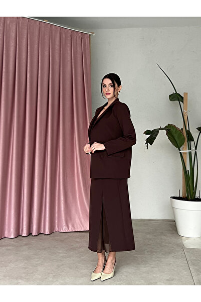 For Angels Triple Blazer Jacket, Bustier, Midi Skirt Set