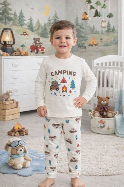 Pico Baby Boy's / 100% Cotton / Patterned / Long-Sleeved / Top and Bottom Paj...