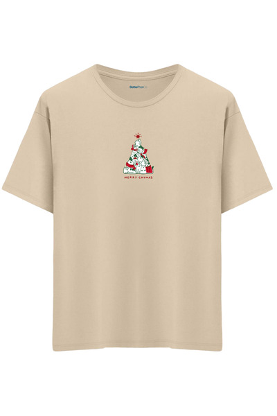 BetterThanCo Catmas cu imprimeu guler rotund supradimensionat tricou