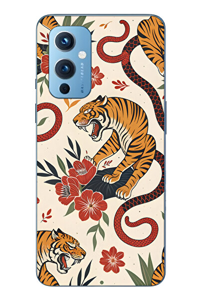 FLAMENKO حافظة هاتف شفافة متوافقة مع One Plus 9 من نوع Kaplan and Snake منقوش...