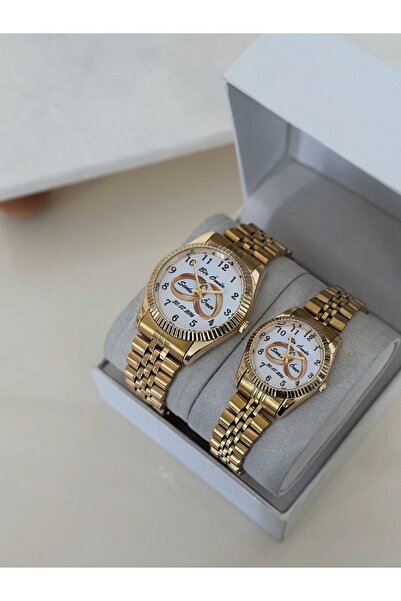 Spectrum Gold Steel Cord Design Double Wristwatch