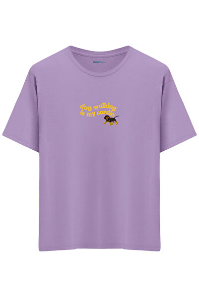 BetterThanCo Μπλουζάκι Dog Walking με τύπωμα Crew Neck oversized