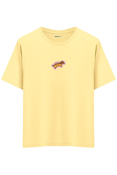 BetterThanCo تي شيرت هوت دوج مطبوع ذو ياقة دائرية كبير الحجم