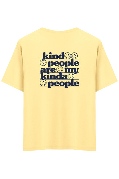 BetterThanCo Budi ljubazan Štampano okrugla kragna Oversize kroj T-shirt