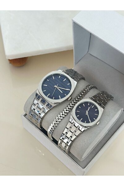 Spectrum Silver Steel Cord Double Wrist Watch