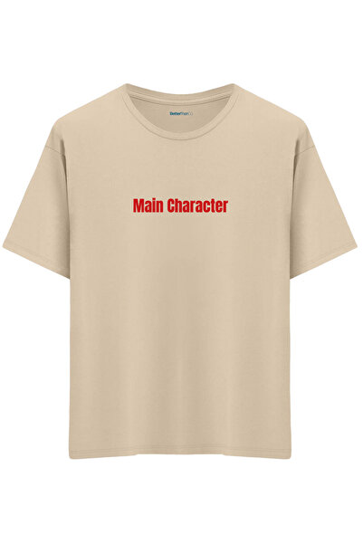 BetterThanCo تي شيرت كبير الحجم برقبة دائرية من ماركة Main Character مطبوع