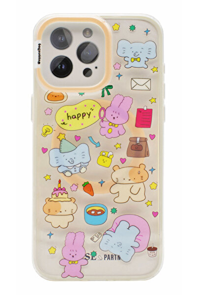 OEM OxygenDog Silicone Case "Happy Bunny" Magnetic, for iPhone 16 Pro - Orange