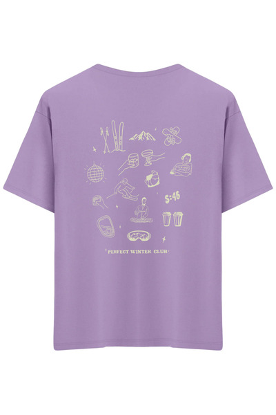 BetterThanCo Winter Club με τύπωμα Μπλουζάκι με λαιμόκοψη ποδηλάτου oversized