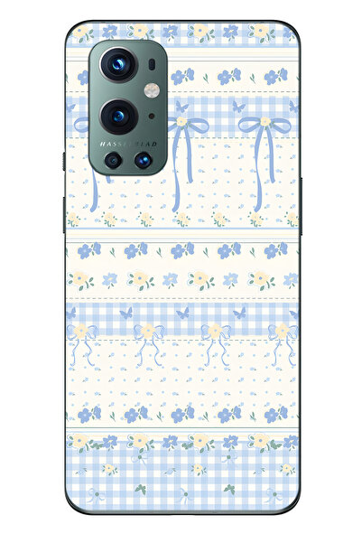 FLAMENKO حافظة هاتف شفافة متوافقة مع One Plus 9 Pro باللون الأزرق وفيونك آند ...