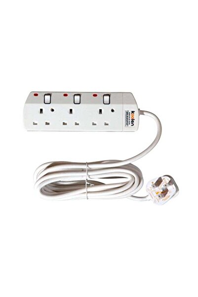 Koolen 3 Ways Power Extension Sockets 3 m White