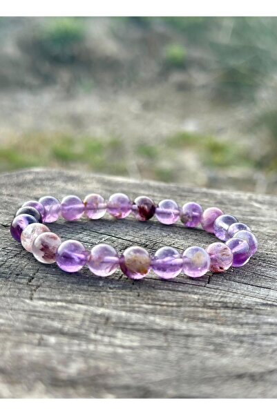 Zodyak Doğal Taş 8 mm Superseven Stone (Phantom Quartz) Men's Women's Natural...