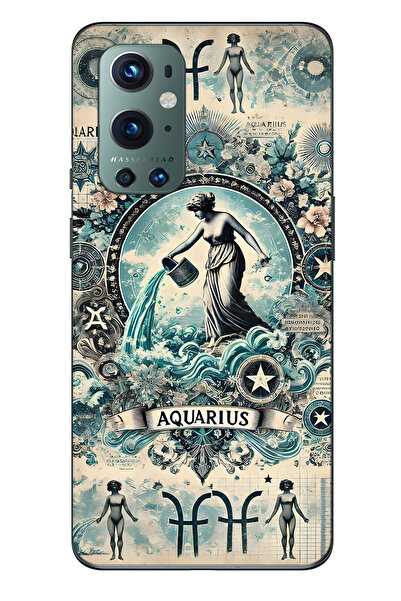 FLAMENKO حافظة هاتف شفافة متوافقة مع One Plus 9 Pro من نوع Aquarius منقوش