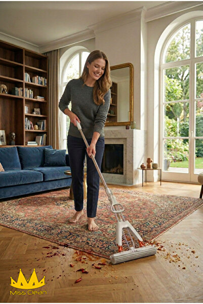 MissClean (+1 PUCĂ DE LĂMĂTĂN DE REZERVĂ CU CADOU) Mop practic din microfibră...