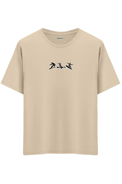 BetterThanCo Μπλουζάκι Born To Board με τύπωμα Crew Neck oversized