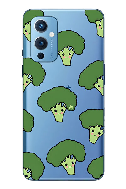 FLAMENKO حافظة هاتف شفافة لطيفة من نوع Brokoli منقوش متوافقة مع One Plus 9