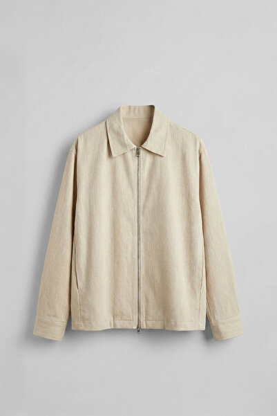 ablukaonline Cămașă cu fermoar pentru bărbați supradimensionat in texturat cu...