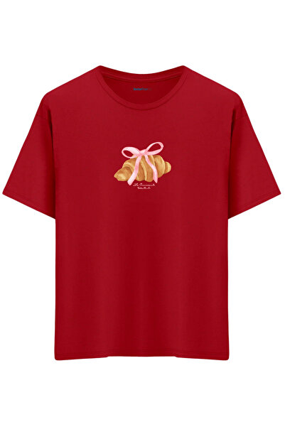 BetterThanCo Croissant Printed Crew Neck Oversized T-Shirt