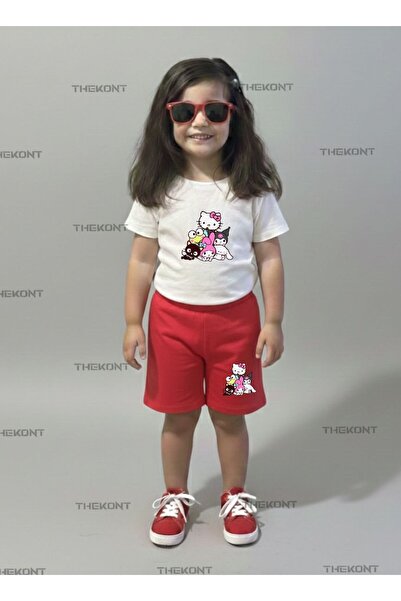 THEKONT طقم صيفي للأطفال مكون من تي شيرت وشورت مطبوع عليه شخصيات متعددة (كروم...