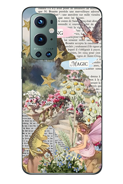 FLAMENKO حافظة هاتف شفافة متوافقة مع هاتف ون بلس 9 برو Spring Magic منقوش