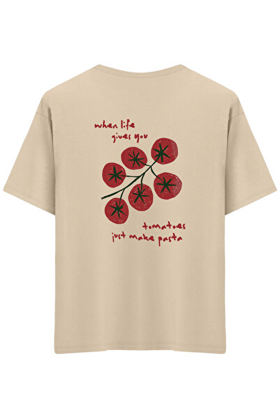 BetterThanCo تي شيرت توماتوس مطبوع بيسكل كراك بمقاس كبير