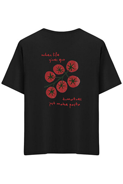 BetterThanCo Tomatoes Printed Crew Neck Oversized T-Shirt