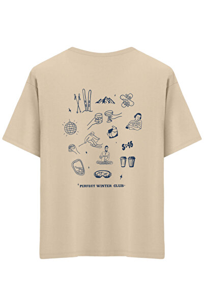 BetterThanCo Winter Club με τύπωμα Μπλουζάκι με λαιμόκοψη ποδηλάτου oversized