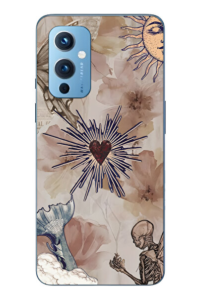 FLAMENKO حافظة هاتف شفافة متوافقة مع One Plus 9 من نوع Heart and Butterfly Co...