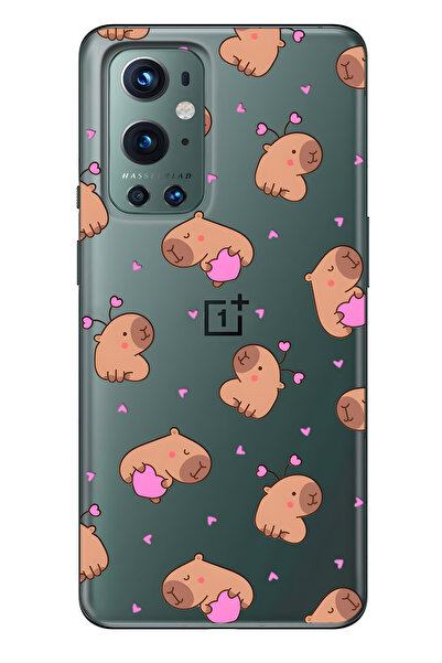 FLAMENKO حافظة هاتف شفافة لطيفة متوافقة مع One Plus 9 Pro من نوع Capybara منقوش