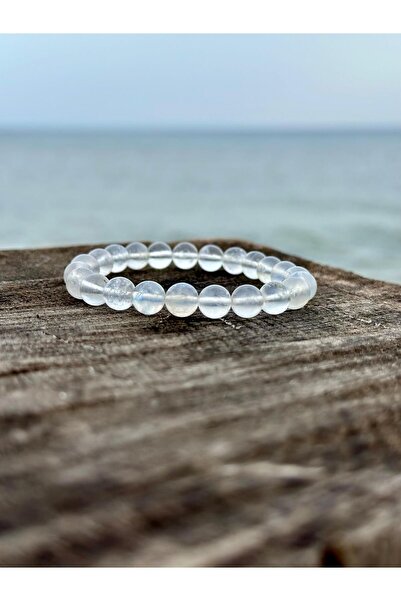 Zodyak Doğal Taş 8 mm Moonstone Men's Women's Natural Stone Bracelet Aaa Quality