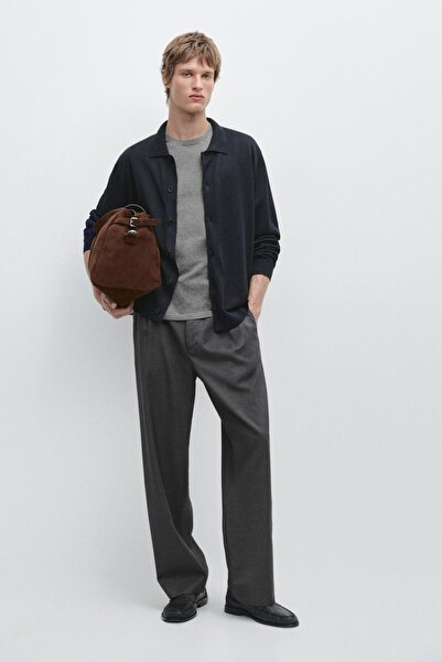 Massimo Dutti Düğmeli keten triko hırka