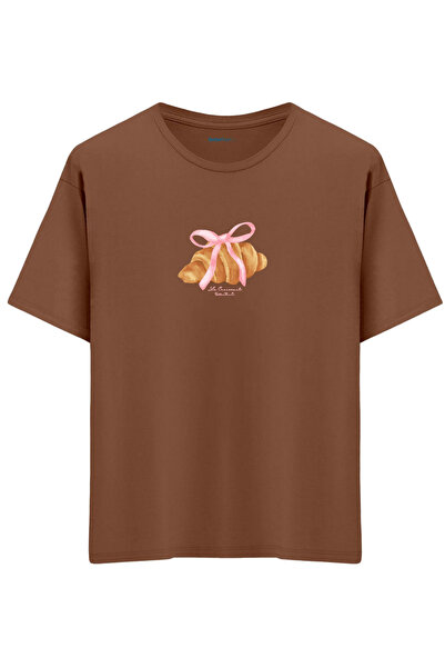 BetterThanCo Μπλουζάκι Kruvasan με τύπωμα Crew Neck oversized