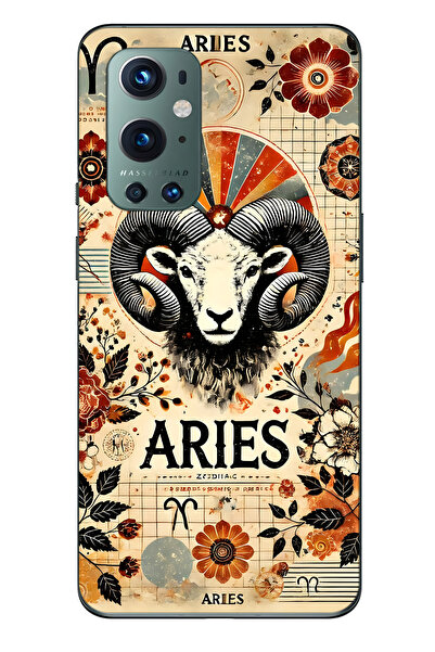 FLAMENKO حافظة هاتف شفافة متوافقة مع هاتف ون بلس 9 برو برج الحمل منقوش