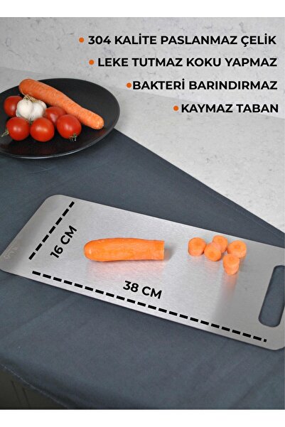 only home 1 Piece Stainless Steel Cutting Board 18/10 Quality