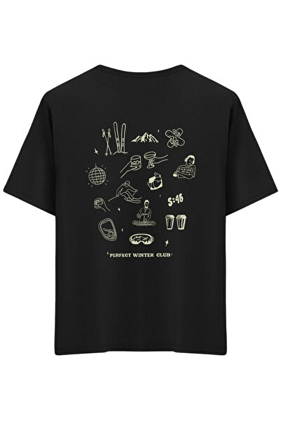 BetterThanCo Winter Club Printed Crew Neck Oversized T-Shirt