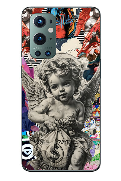 FLAMENKO حافظة هاتف شفافة متوافقة مع One Plus 9 Pro من Melek Kolaj منقوش