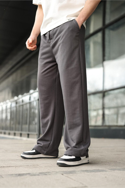 Madmext Smoked Relaxed Cut Wide-Leg Men's Sweatpants E6589